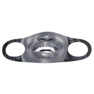 Fashion reusable, breathable soft cloth face mask. The printed face smiling!